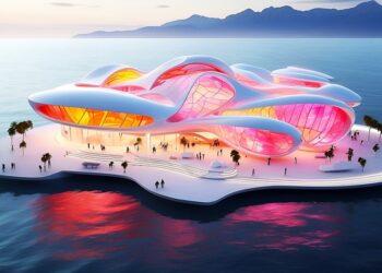 The floating Glass Museum is on stage